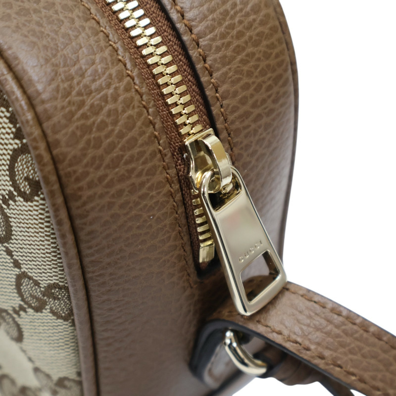 棕色 GG 帆布 牛皮 肩背包 449413【GUCCI 古馳】 449413-10