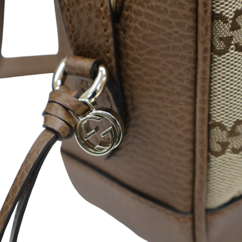 棕色 GG 帆布 牛皮 肩背包 449413【GUCCI 古馳】 449413-11