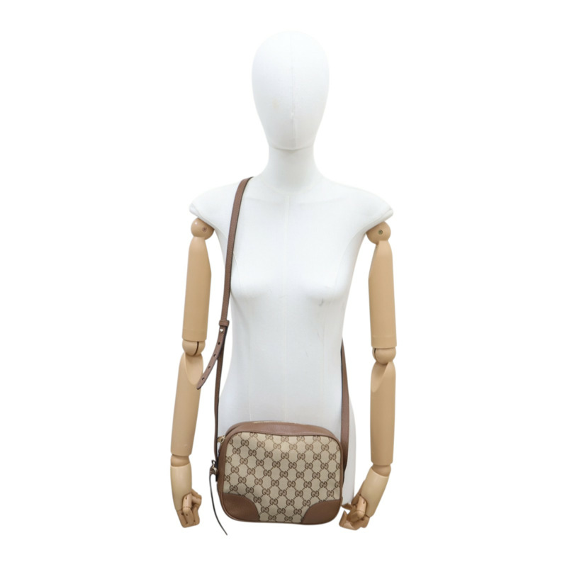 棕色 GG 帆布 牛皮 肩背包 449413【GUCCI 古馳】 449413-12