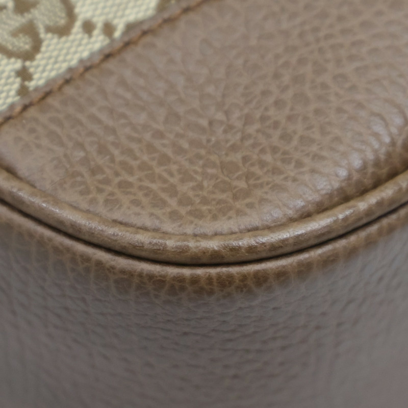 棕色 GG 帆布 牛皮 肩背包 449413【GUCCI 古馳】 449413-14
