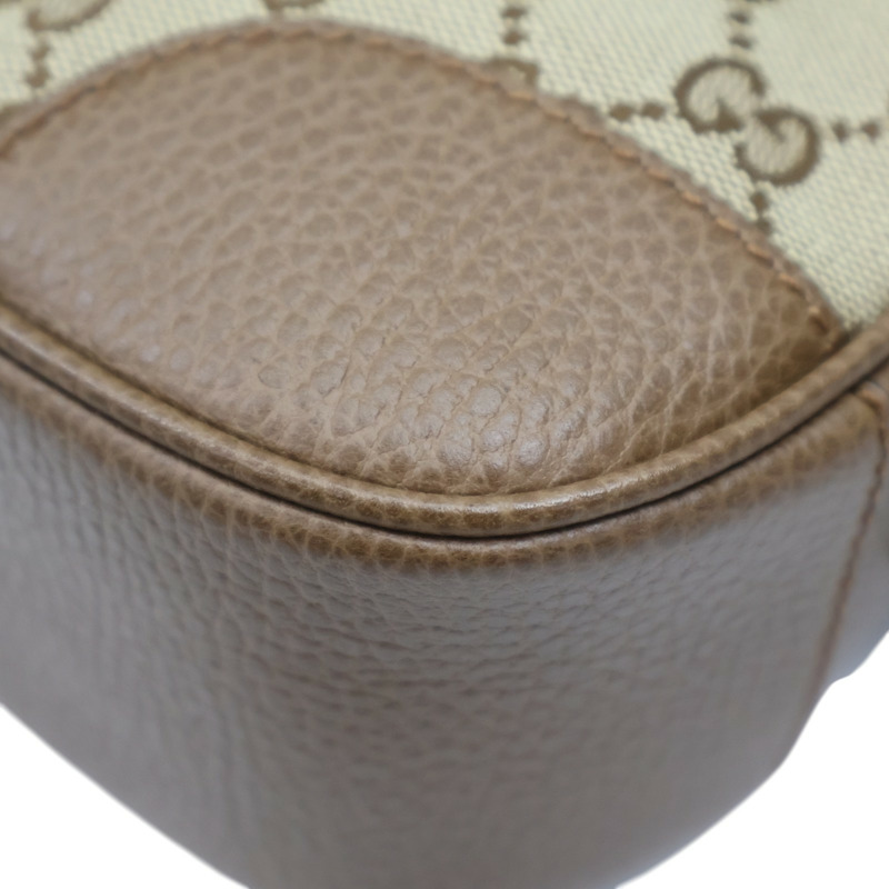 棕色 GG 帆布 牛皮 肩背包 449413【GUCCI 古馳】 449413-15