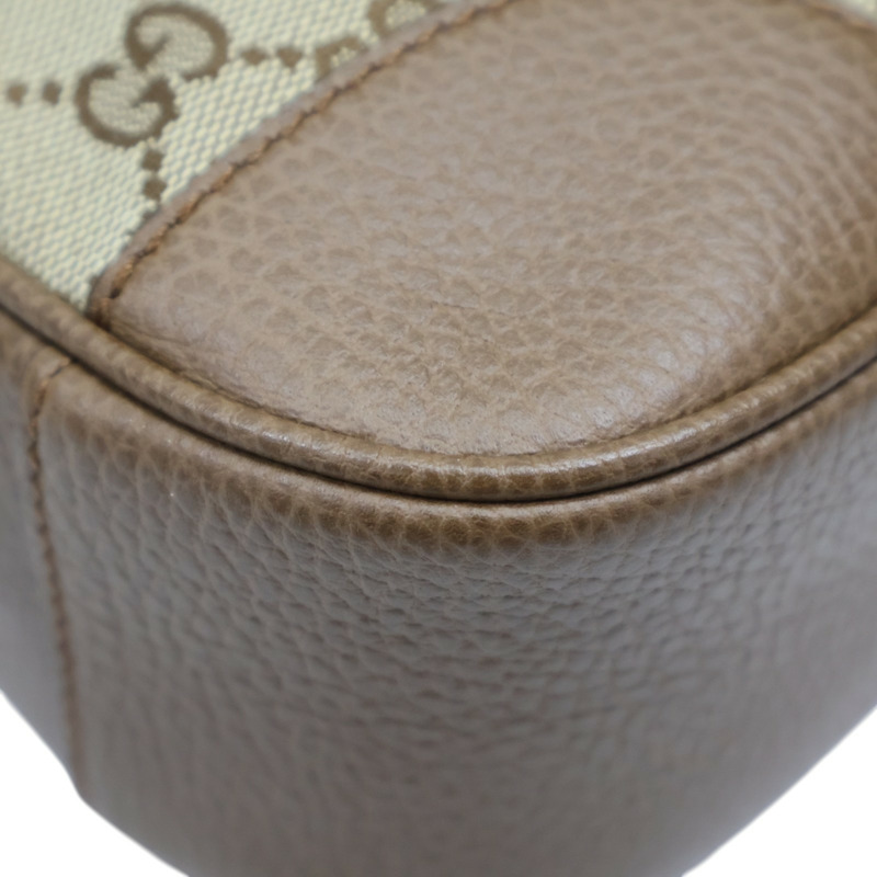 棕色 GG 帆布 牛皮 肩背包 449413【GUCCI 古馳】 449413-16
