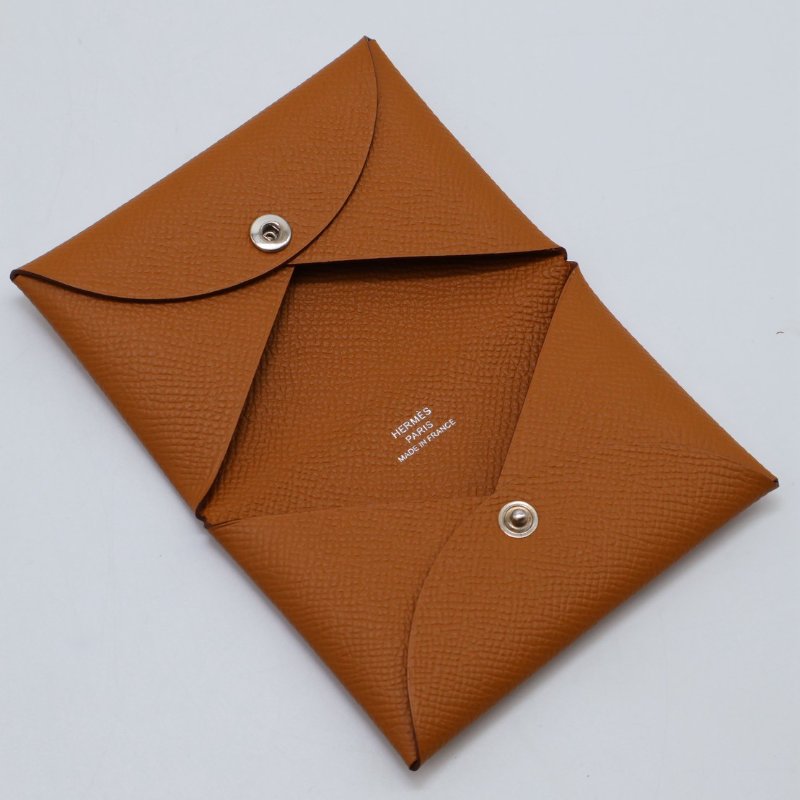 HERMES Calvi 卡包 - 金棕 B-0