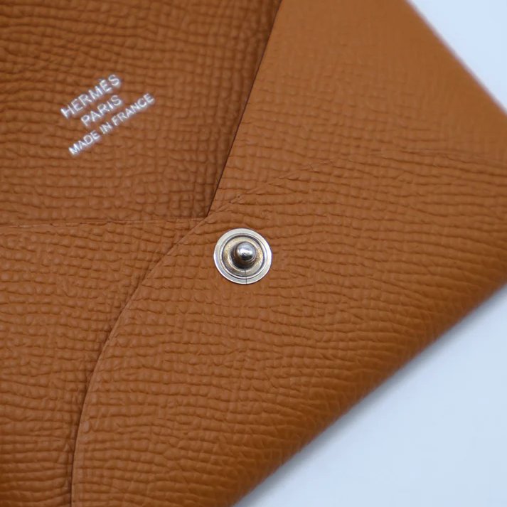 HERMES Calvi 卡包 - 金棕 B-7