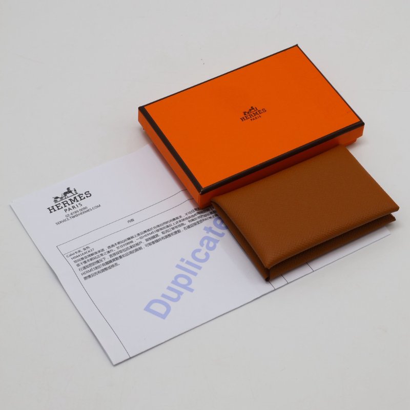 HERMES Calvi 卡包 - 金棕 B-10