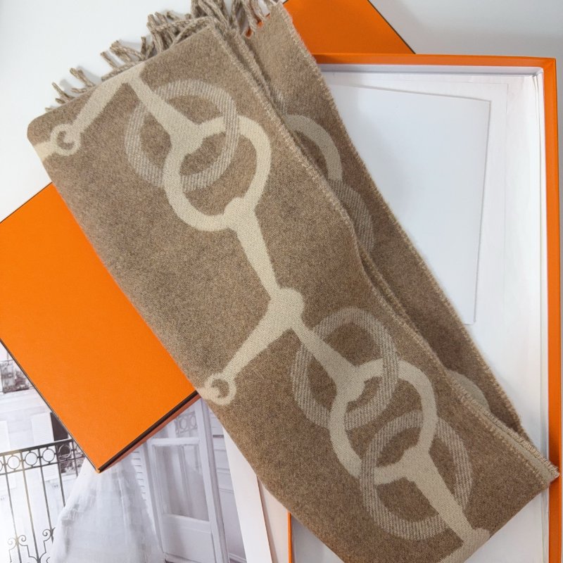 Hermes 愛馬仕山羊絨圍巾 全新帶吊牌 170*25cm-3