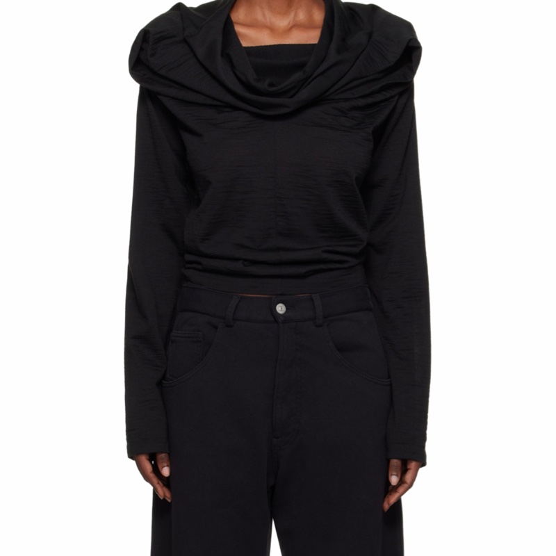 Mm6 Maison Margiela 女士 平紋針織長袖上衣XXS XS S M L XL XXL碼模特身高 177 cm，所穿尺碼 XS 查看尺碼表-0