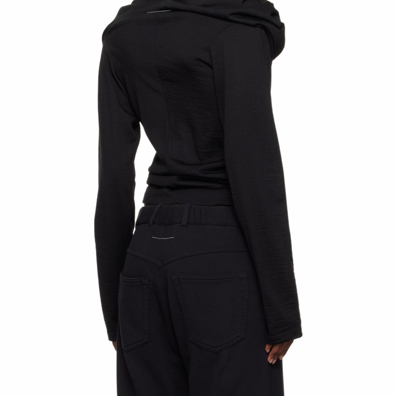 Mm6 Maison Margiela 女士 平紋針織長袖上衣XXS XS S M L XL XXL碼模特身高 177 cm，所穿尺碼 XS 查看尺碼表-1