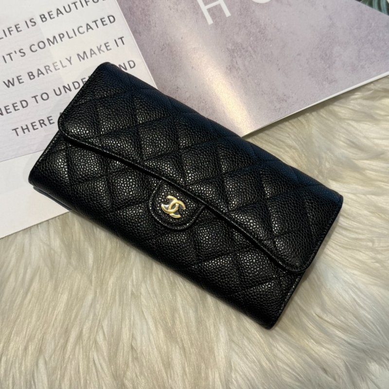 全新 香奈兒經典CF金釦長夾-0