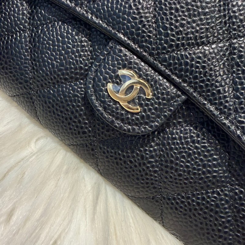 全新 香奈兒經典CF金釦長夾-7