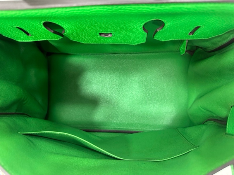 愛馬仕 Birkin35 竹子綠金扣框R刻 原始好成色-8