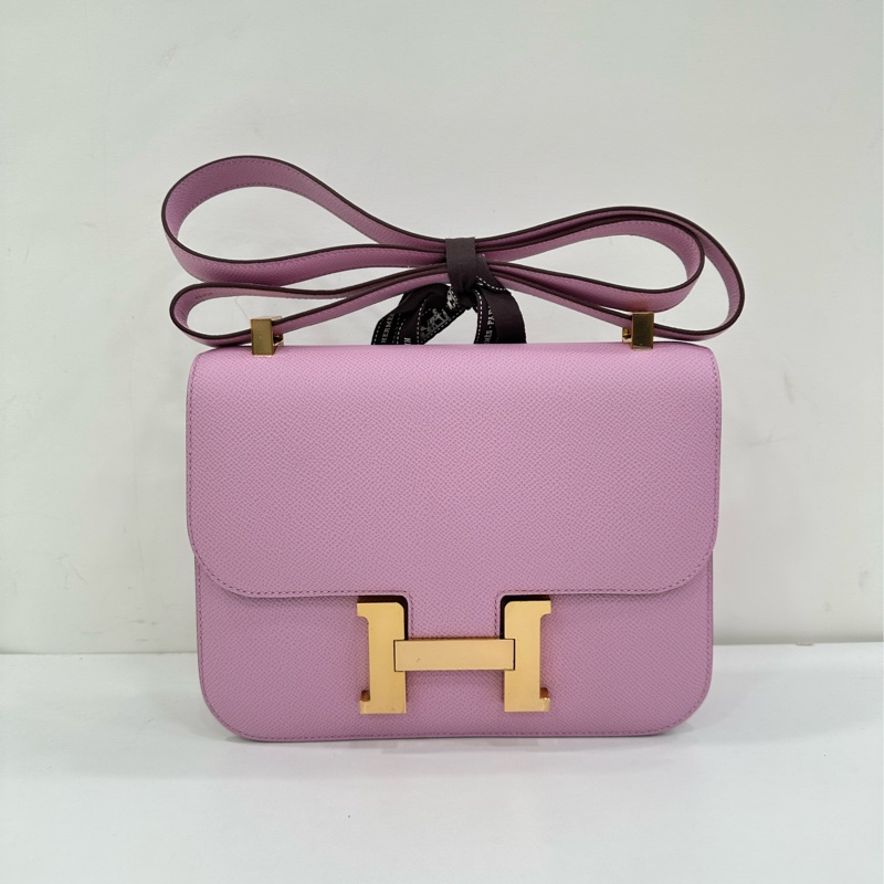 Hermes 愛馬仕 constance24 康康 X9錦葵紫 金扣 epsom皮 U刻 鏡子 有票 閒置-1