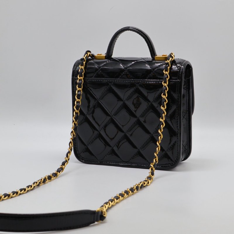 CHANEL 22K漆皮豆腐包 - 黑金-3