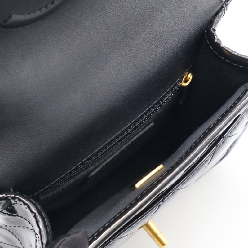 CHANEL 22K漆皮豆腐包 - 黑金-7