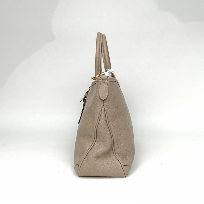 LOUIS VUITTON Trianon中號手袋灰色牛皮金扣晶片肩背包-1