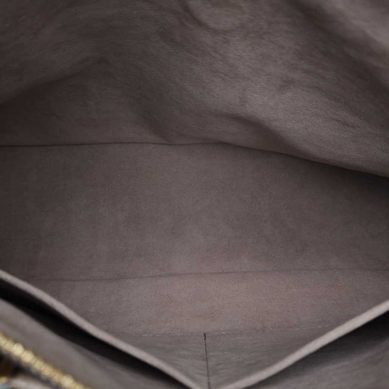 LOUIS VUITTON Trianon中號手袋灰色牛皮金扣晶片肩背包-5