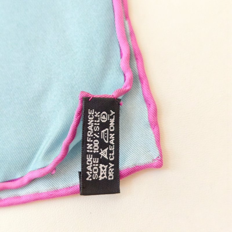 hermes 愛馬仕 藍色絲巾 88*88 閒置成色-6