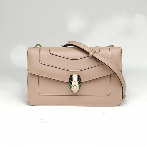 BVLGARI SerpentiForever蛇頭包woc22粉色牛皮肩背包