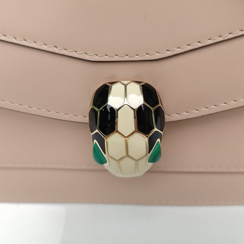 BVLGARI SerpentiForever蛇頭包woc22粉色牛皮肩背包-4