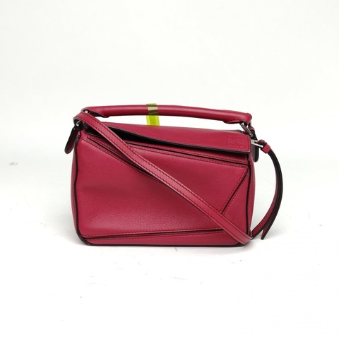 LOEWE Puzzle18幾何包迷你MINI烏梅紫牛皮肩背包