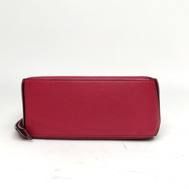 LOEWE Puzzle18幾何包迷你MINI烏梅紫牛皮肩背包-3