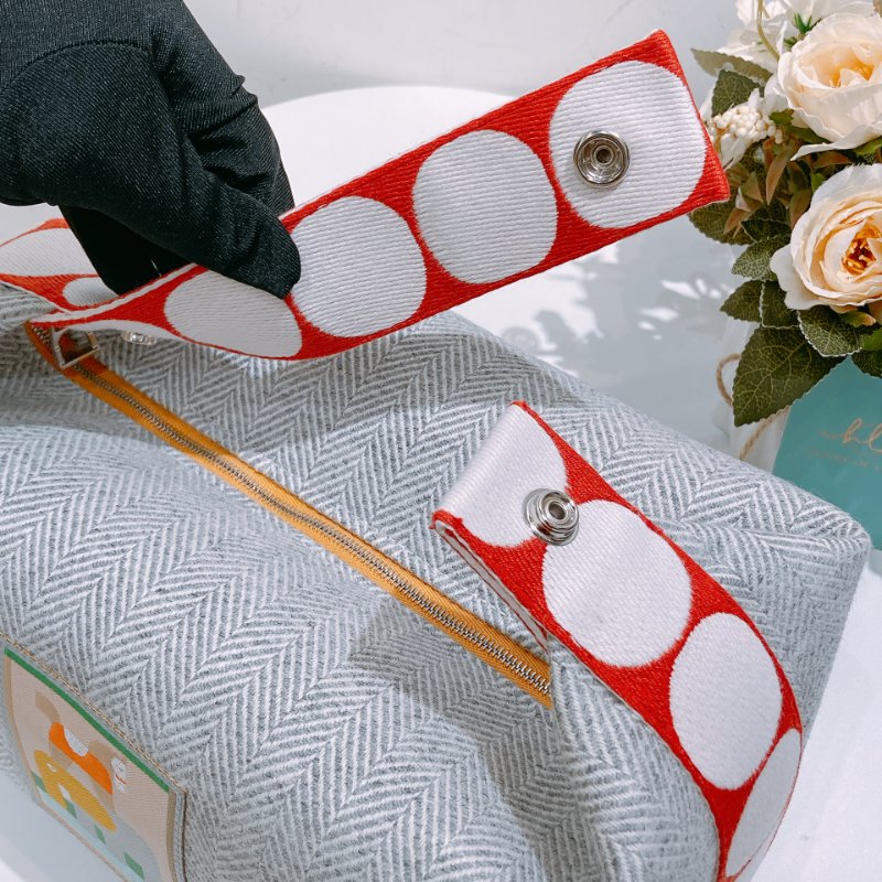 TW4735 Hermes 愛馬仕 飯盒包 大號 動物部落系列Animaux Blacks Case Large Cotton Granit-9