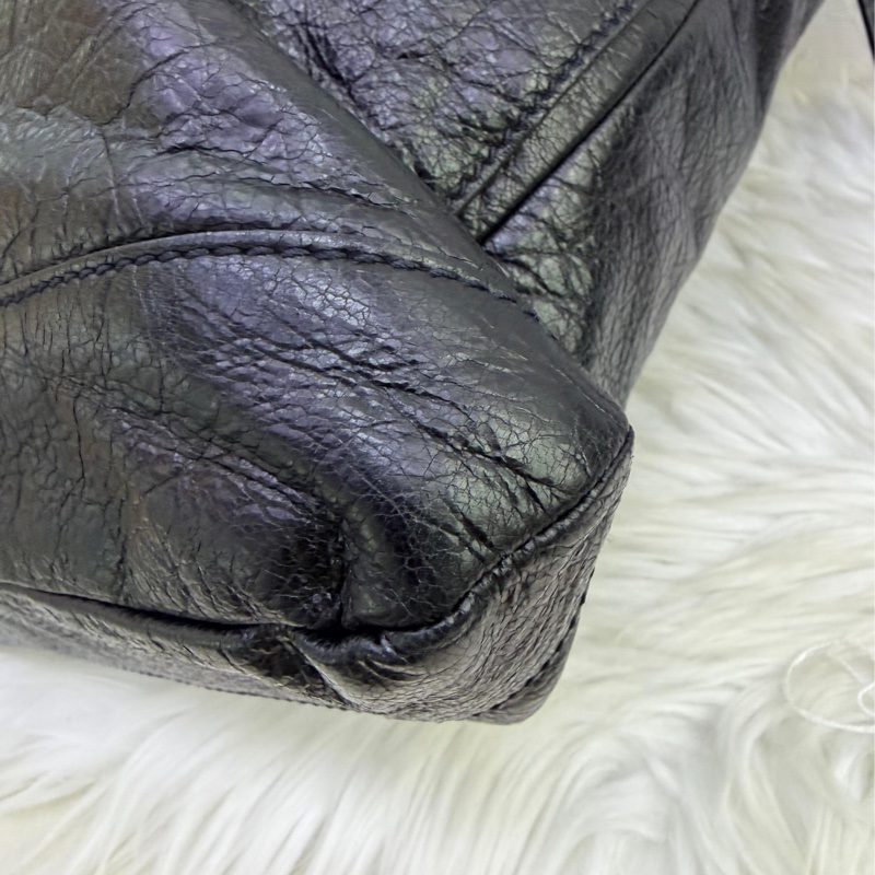 BALENCIAGA Agneau Classic Hardware Square Tote Black-5