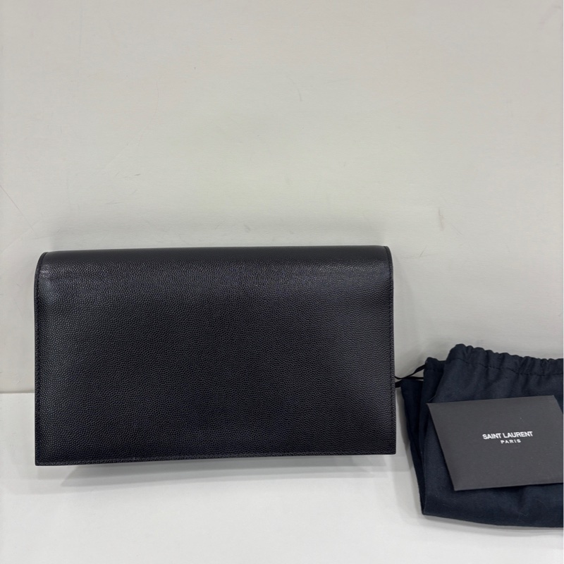 YSL 聖羅蘭 黑金魚子醬手拿包晚宴包 尺寸24*14 閒置-1