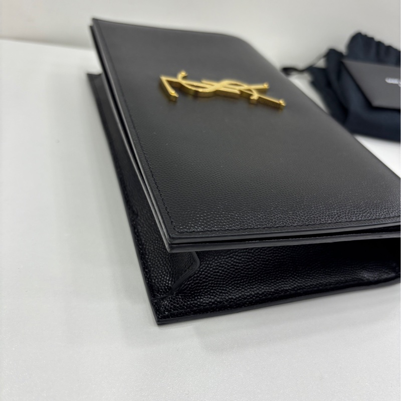 YSL 聖羅蘭 黑金魚子醬手拿包晚宴包 尺寸24*14 閒置-2