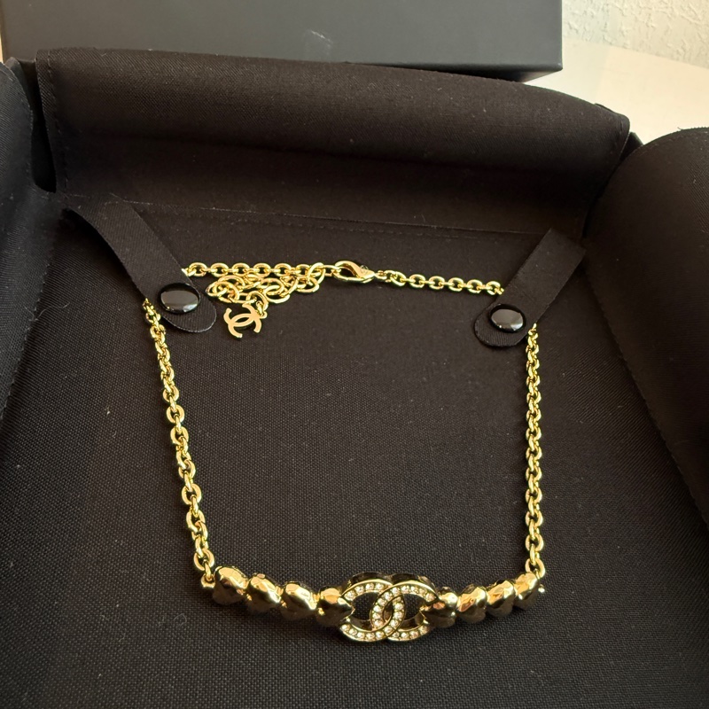 Chanel 淡金愛心項鍊 ❤️❤️❤️❤️-1