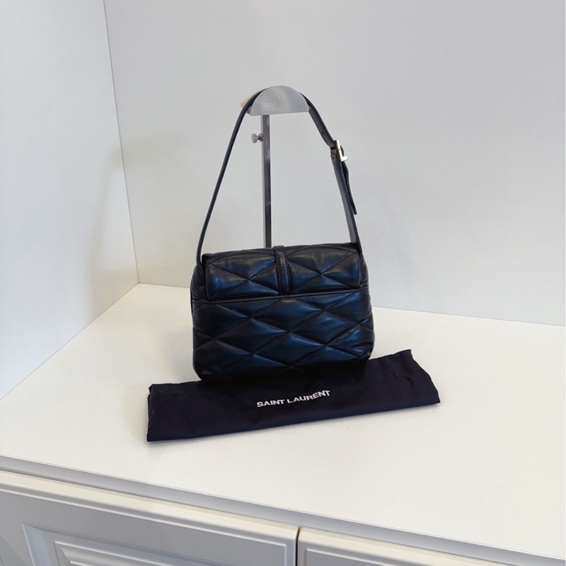 【99新🆕】YSL E57黑金Hobo 三角幾何菱格泡芙腋下包 小號 small 什單肩包-1