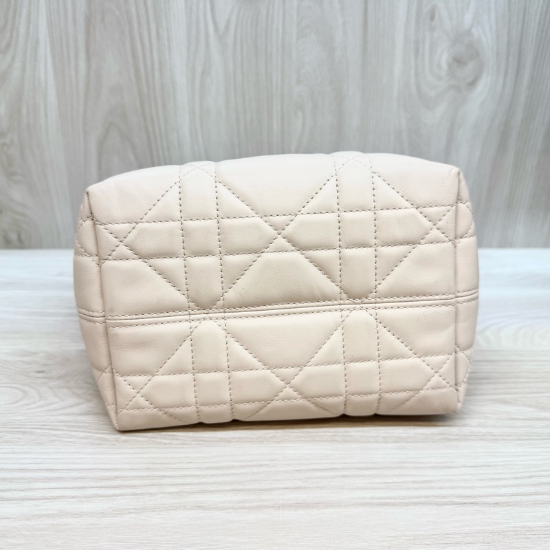 DIOR砂岩粉籐格紋小牛皮Toujours直式小型托特包M2835OSNW-5