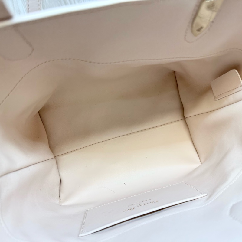 DIOR砂岩粉籐格紋小牛皮Toujours直式小型托特包M2835OSNW-7