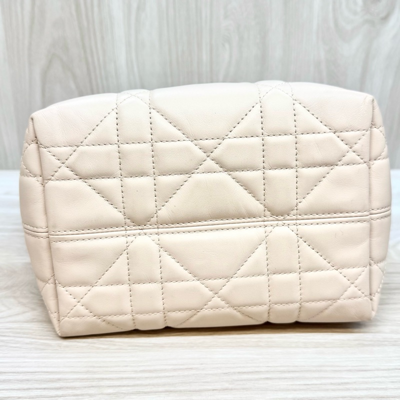 DIOR砂岩粉籐格紋小牛皮Toujours直式小型托特包M2835OSNW-8