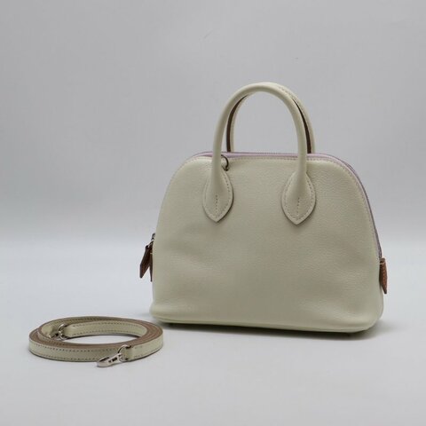 HERMES Mini bolide - 蘑菇白/夢幻紫/金棕 B