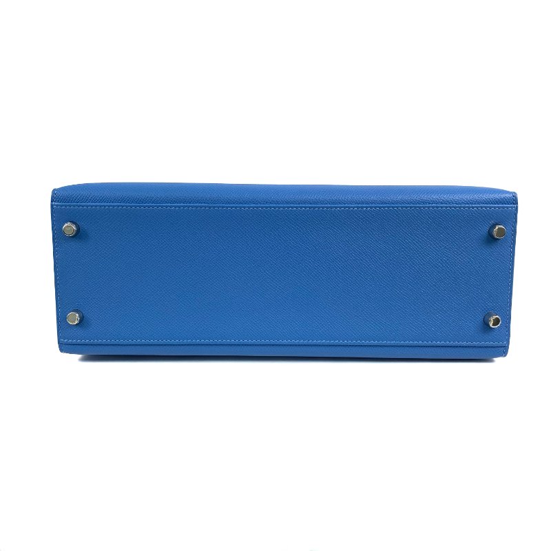 △ Hermes 愛馬仕 2T Bleu Paradis Epsom Calfskin Palladium Plated Metal Kelly 32 2 Way Bag Stamp T 天堂藍色壓紋小牛皮鍍鈀金屬兩用袋T刻 - 257028934-5