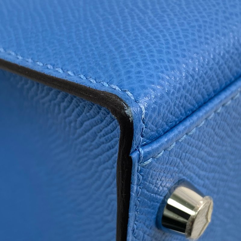 △ Hermes 愛馬仕 2T Bleu Paradis Epsom Calfskin Palladium Plated Metal Kelly 32 2 Way Bag Stamp T 天堂藍色壓紋小牛皮鍍鈀金屬兩用袋T刻 - 257028934-10
