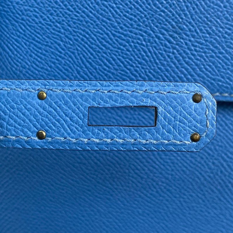 △ Hermes 愛馬仕 2T Bleu Paradis Epsom Calfskin Palladium Plated Metal Kelly 32 2 Way Bag Stamp T 天堂藍色壓紋小牛皮鍍鈀金屬兩用袋T刻 - 257028934-13
