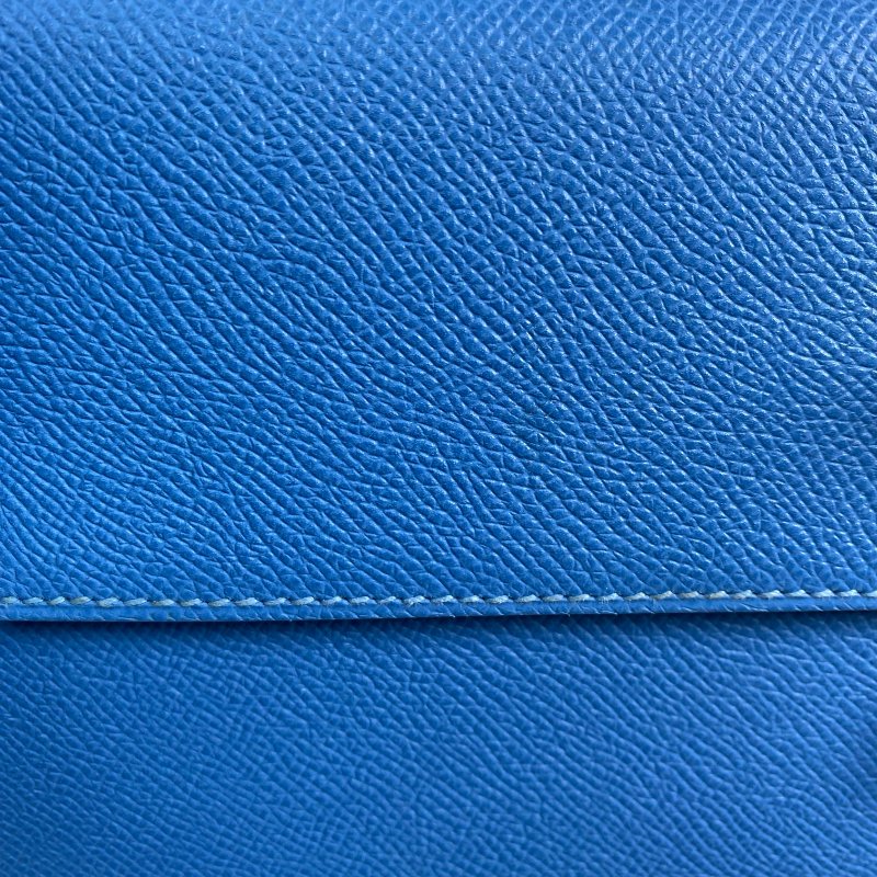 △ Hermes 愛馬仕 2T Bleu Paradis Epsom Calfskin Palladium Plated Metal Kelly 32 2 Way Bag Stamp T 天堂藍色壓紋小牛皮鍍鈀金屬兩用袋T刻 - 257028934-16