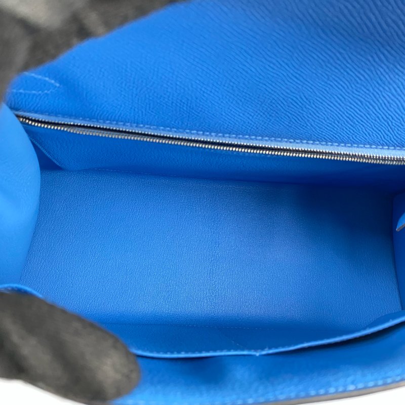△ Hermes 愛馬仕 2T Bleu Paradis Epsom Calfskin Palladium Plated Metal Kelly 32 2 Way Bag Stamp T 天堂藍色壓紋小牛皮鍍鈀金屬兩用袋T刻 - 257028934-18