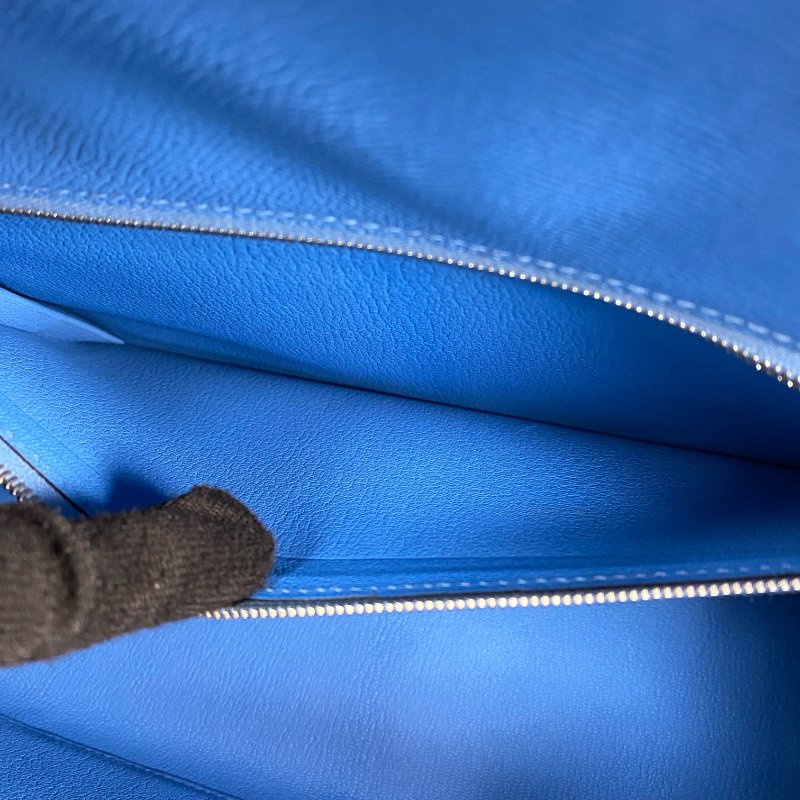 △ Hermes 愛馬仕 2T Bleu Paradis Epsom Calfskin Palladium Plated Metal Kelly 32 2 Way Bag Stamp T 天堂藍色壓紋小牛皮鍍鈀金屬兩用袋T刻 - 257028934-20