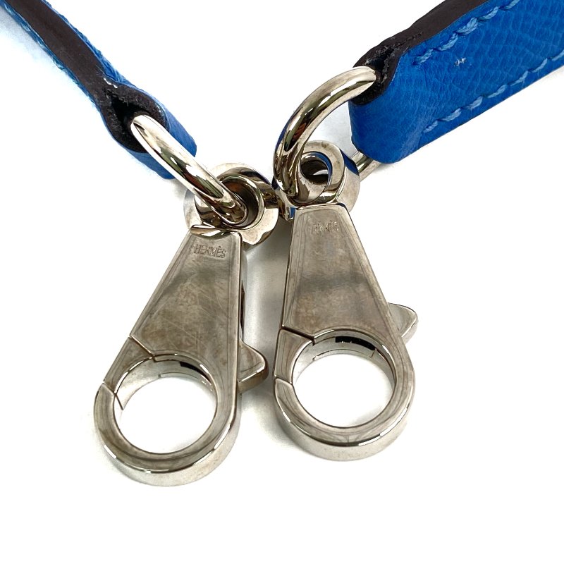 △ Hermes 愛馬仕 2T Bleu Paradis Epsom Calfskin Palladium Plated Metal Kelly 32 2 Way Bag Stamp T 天堂藍色壓紋小牛皮鍍鈀金屬兩用袋T刻 - 257028934-24