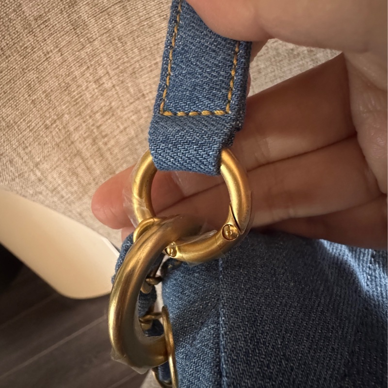 香奈兒Chanel 𝟤𝟧ᴘ牛仔單寧金嬉皮包ʜᴏʙᴏ小號/全新閒置-8