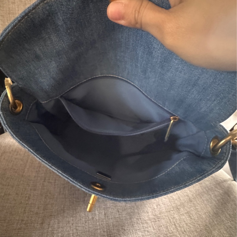 香奈兒Chanel 𝟤𝟧ᴘ牛仔單寧金嬉皮包ʜᴏʙᴏ小號/全新閒置-19