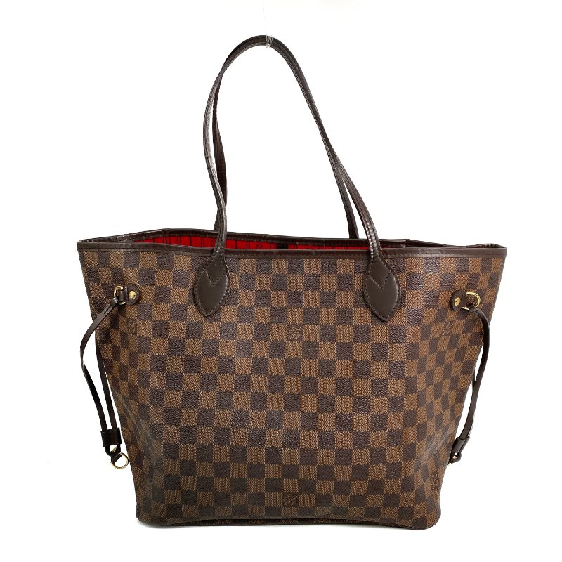 △ Louis Vuitton 路易威登 Neverfull Brown Coated Canvas Damier Tote Bag N51105 啡色塗層帆布經典棋盤格紋托特袋 N51105 -267000651-1