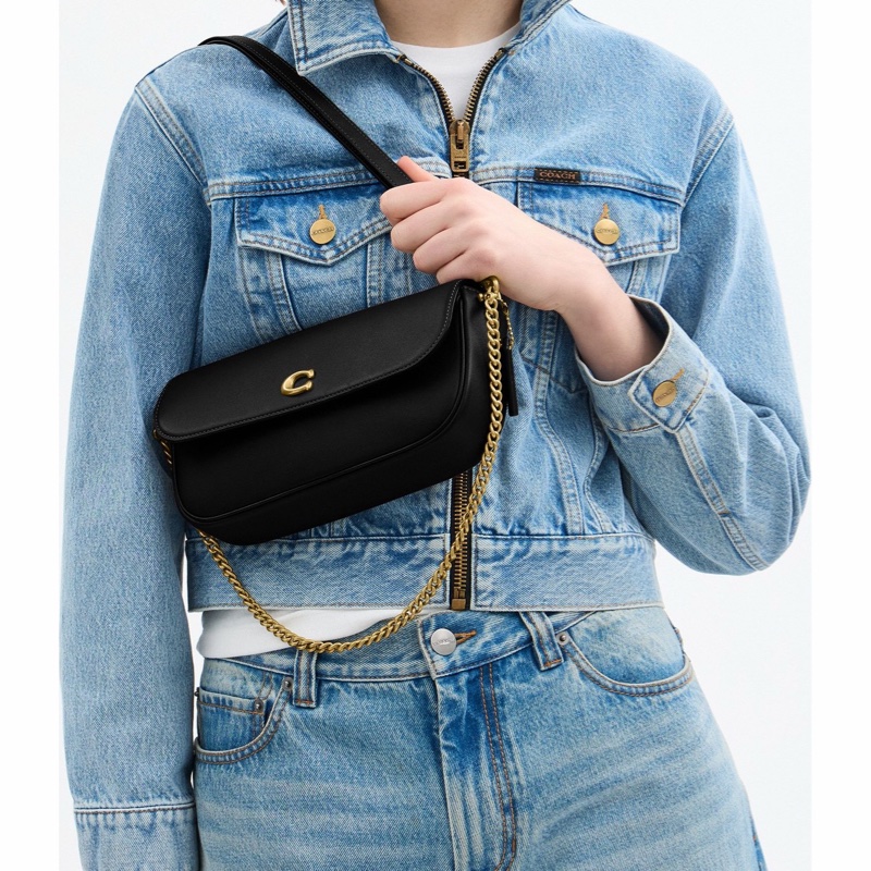 Coach 女士 Brook 翻蓋鏈條包均碼碼23.5cm*4.5cm*12cm-3