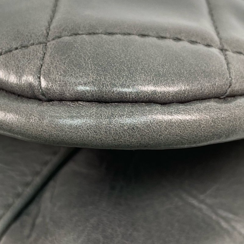 △ Chanel 香奈兒 Gray Green Calfskin Ruthenium-Finish Metal Chain Shoulder Bag No.18 灰綠色小牛皮鍍釕金屬鏈條肩背袋 No.18 -267001039-11