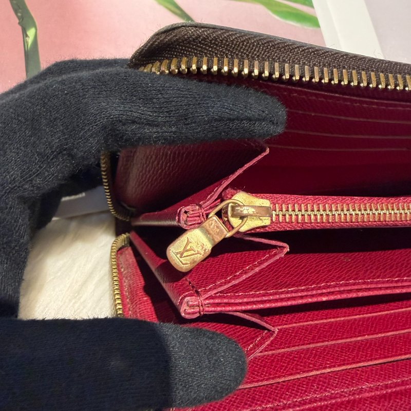 LV 經典老花長夾 (內裡酒紅)-4