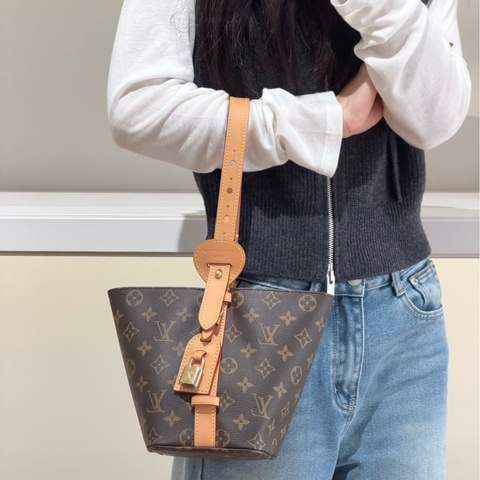 LV原花金釦ALL In BB手提斜背包 M12925