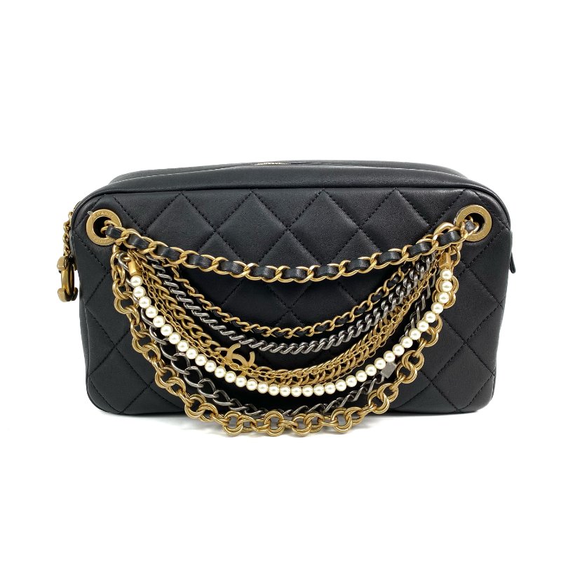 △ Chanel 香奈兒 Black Calfskin Gold Tone Metal Chain Shoulder Bag No.28 AS0773 黑色小牛皮金色金屬鏈條肩背袋 No.28 AS0773 -267001427-1